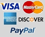 We accept Visa Mastercard AMEX